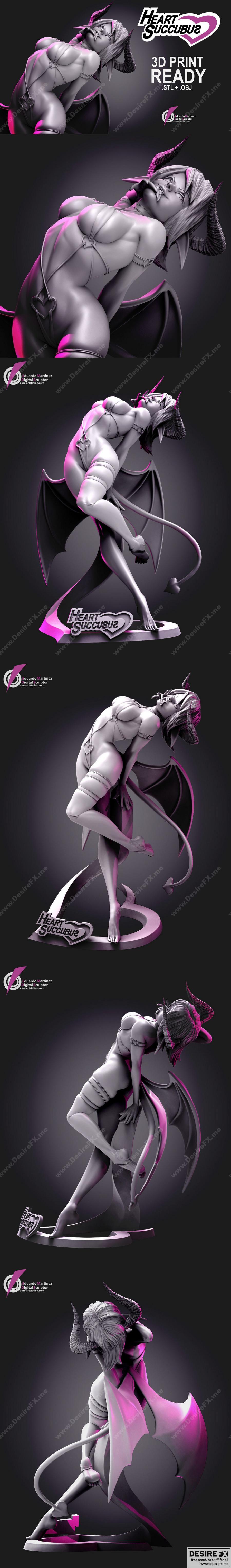 心之吸血鬼——3D打印模型|Heart Succubus – 3D Print Model STL