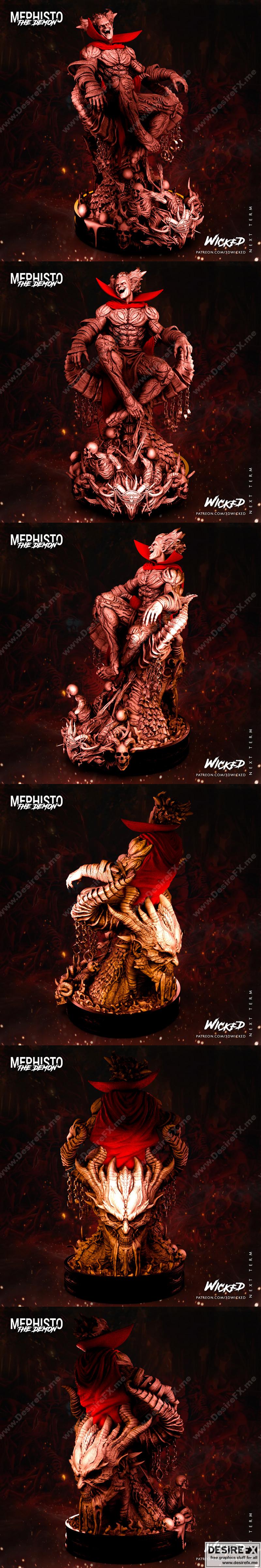 梅菲斯特坐于王座——3D打印模型|Mephisto on trone – 3D Print Model STL