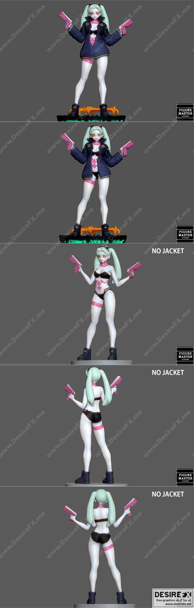 赛博朋克边缘行者2077动漫女孩3D打印模型|Rebecca Cyberpunk Edgerunners 2077 Anime Girl Character – 3D Print Model STL