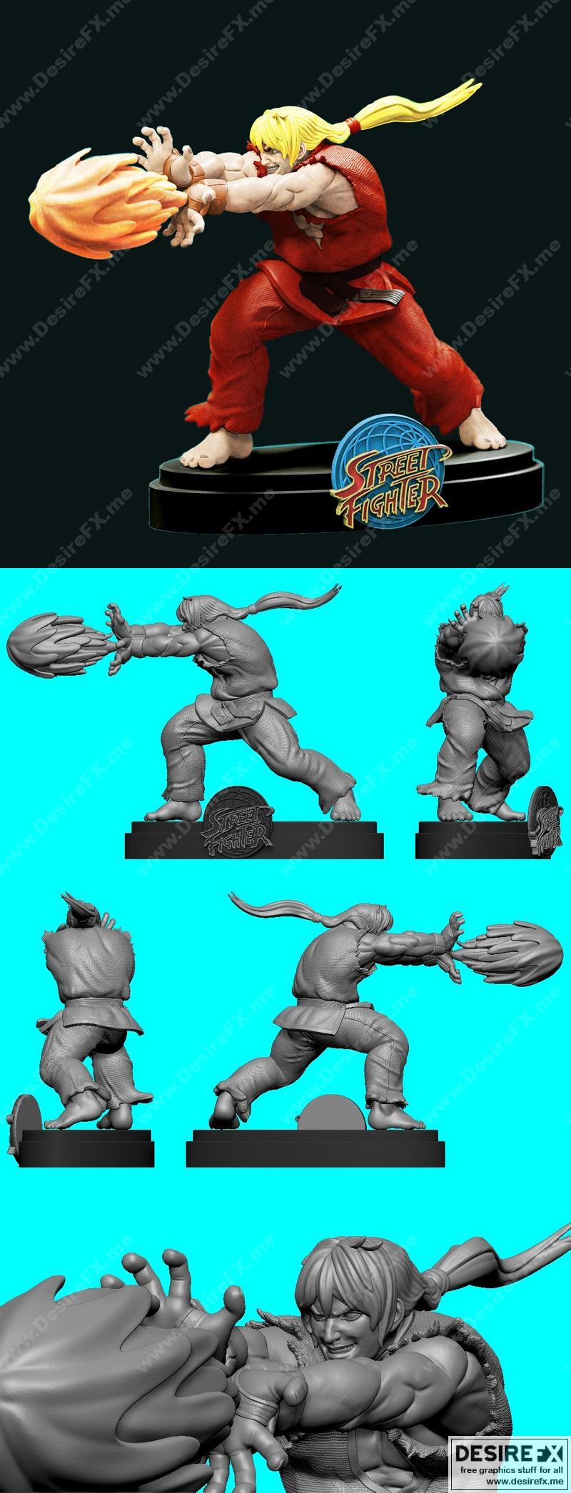 街霸 KEN 3D打印模型|Street Fighter – Ken – 3D Print Model