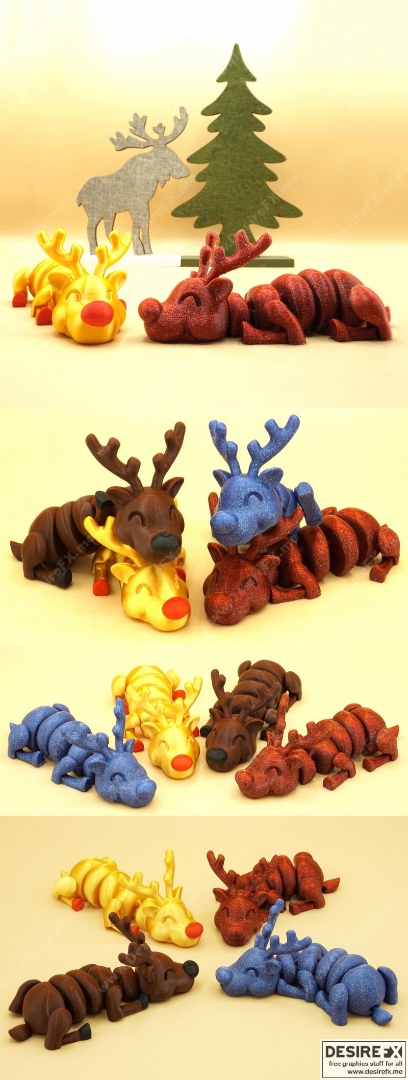 懒惰的驯鹿——3D打印模型|Lazy Reindeer – 3D Print Model