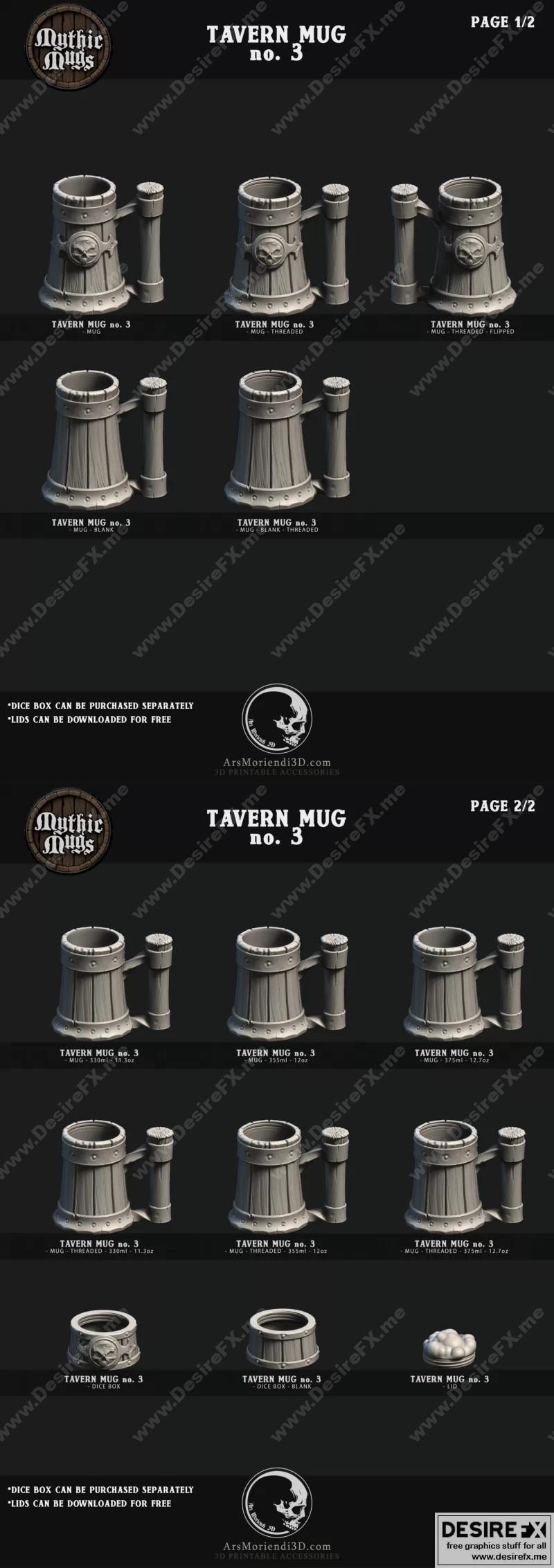 Tavern Mug No.3 3D打印模型|Tavern Mug no.3 – 3D Print Model STL