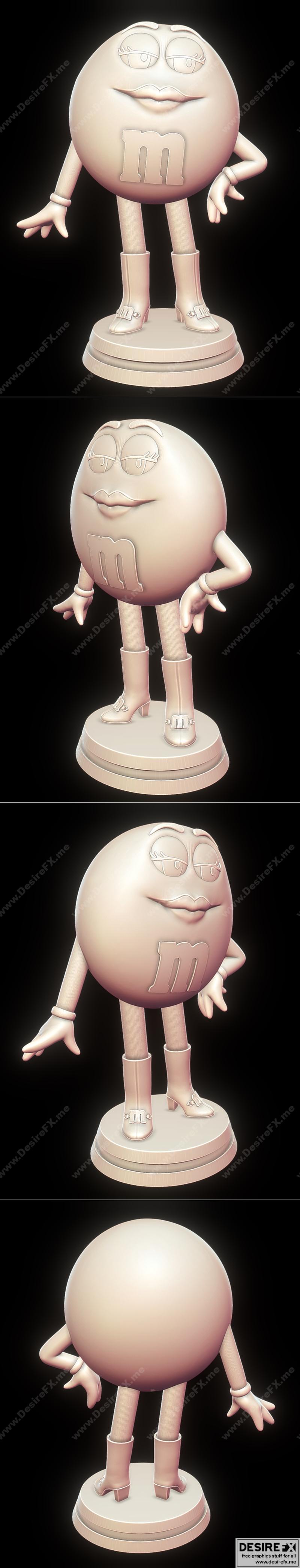 绿衣少女 - 马丁斯 - 3D打印模型|Ms. Green – MandMs – 3D Print Model STL