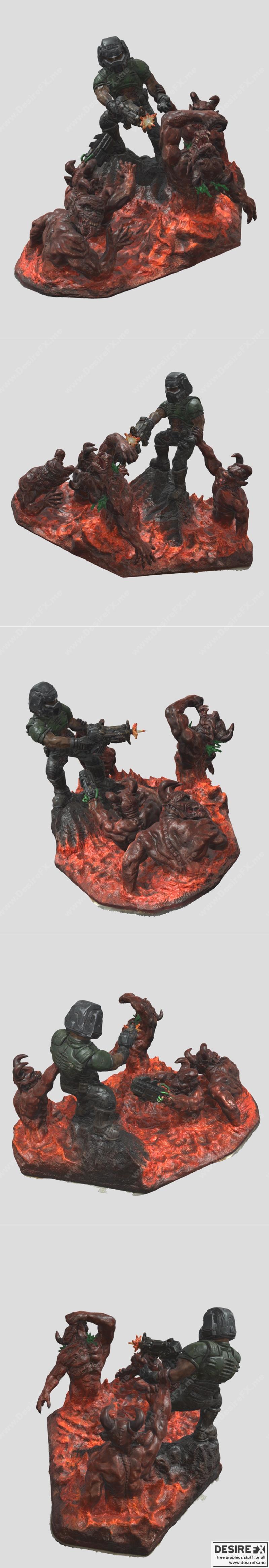 doom对战场景 3D打印模型|Doom combat scene – 3D Print Model STL