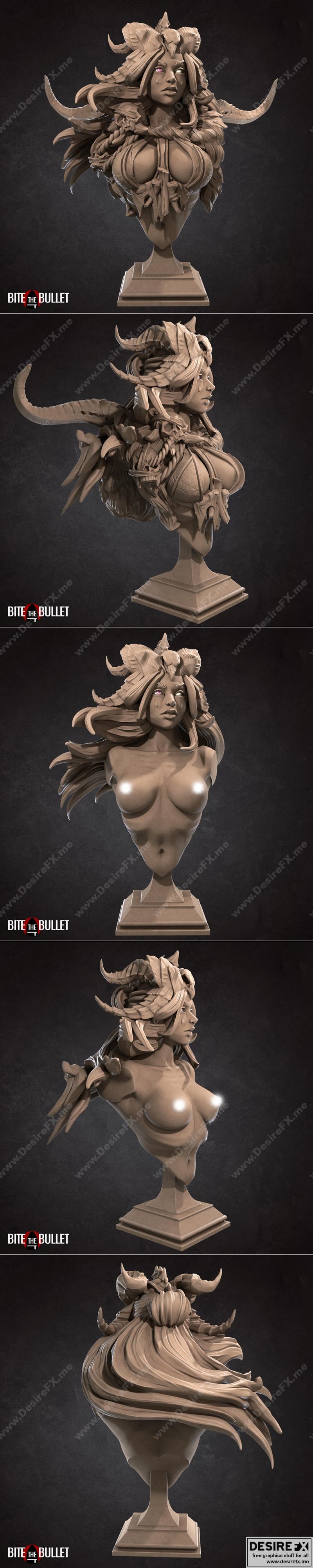 塞壬雕像 – 咬下子弹 – 3D打印模型|Circe Bust – Bite The Bullet – 3D Print Model STL