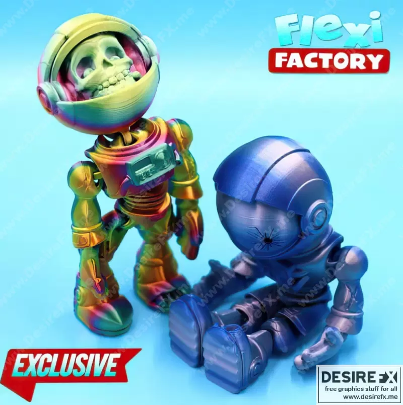 可打印宇航员骨架模型|Flexi Astronaut Skeleton – 3D Print Model STL