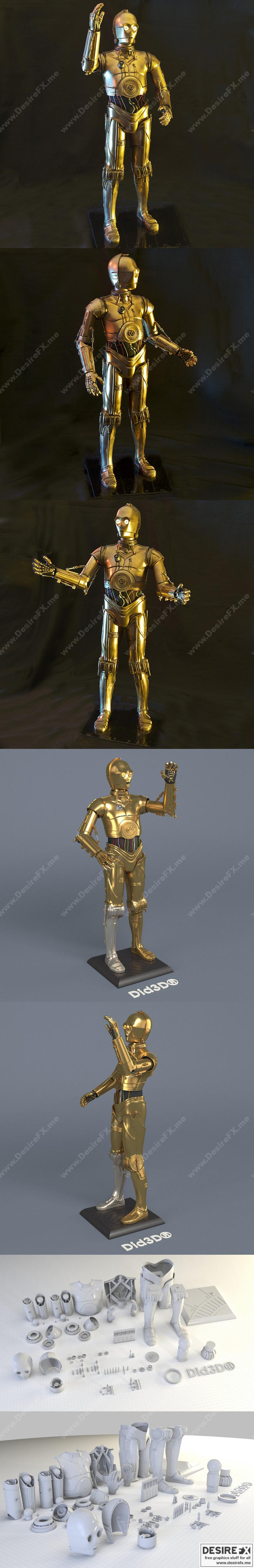 C3PO 3D打印模型包（完整版）|C3PO – Did3D FullPack – 3D Print Model STL