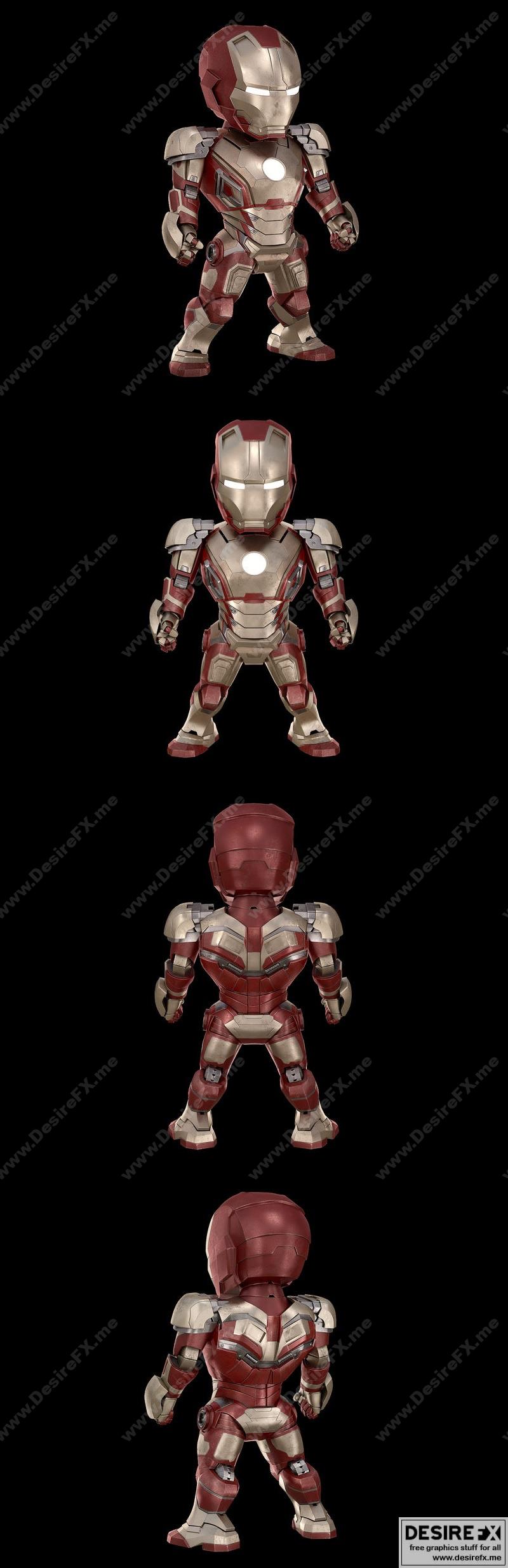 钢铁侠Chibi 3D打印模型|Iron Man Chibi – 3D Print Model