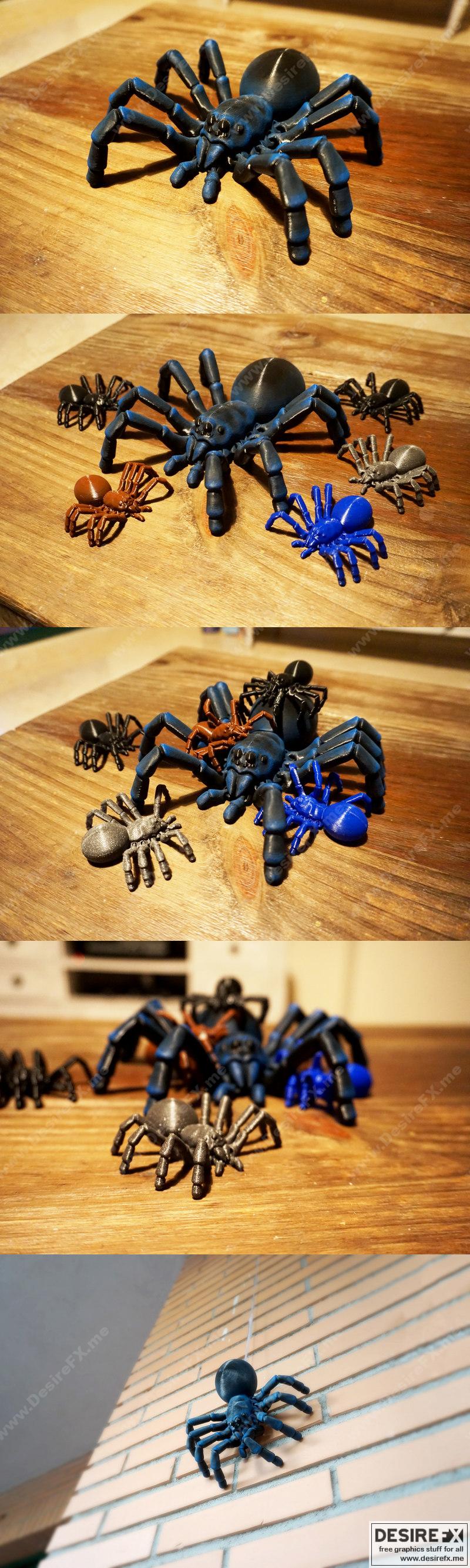 可打印的机械蜘蛛模型|Articulated Tarantula – 3D Print Model