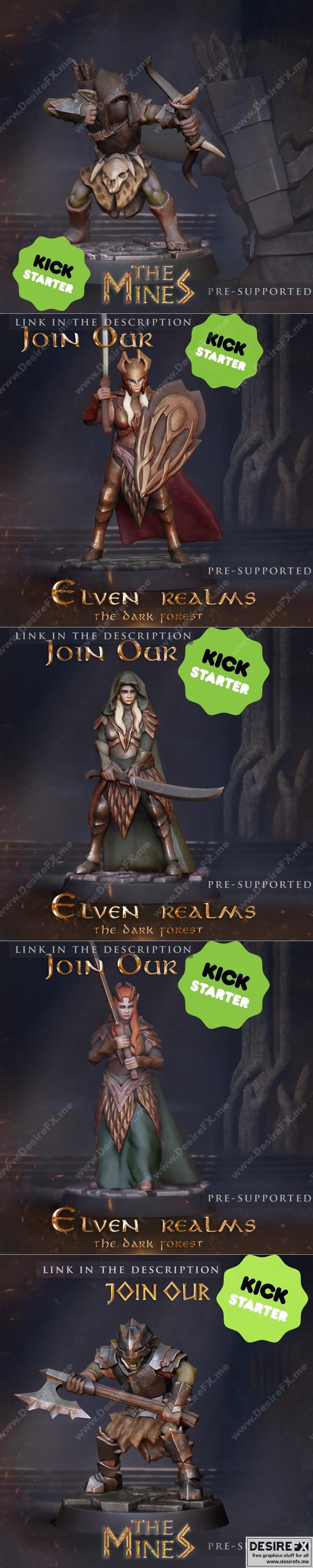 暗林之境——精灵 realm 3D打印模型|The Mines – Elven Realms The Dark Forest – 3D Print Model STL