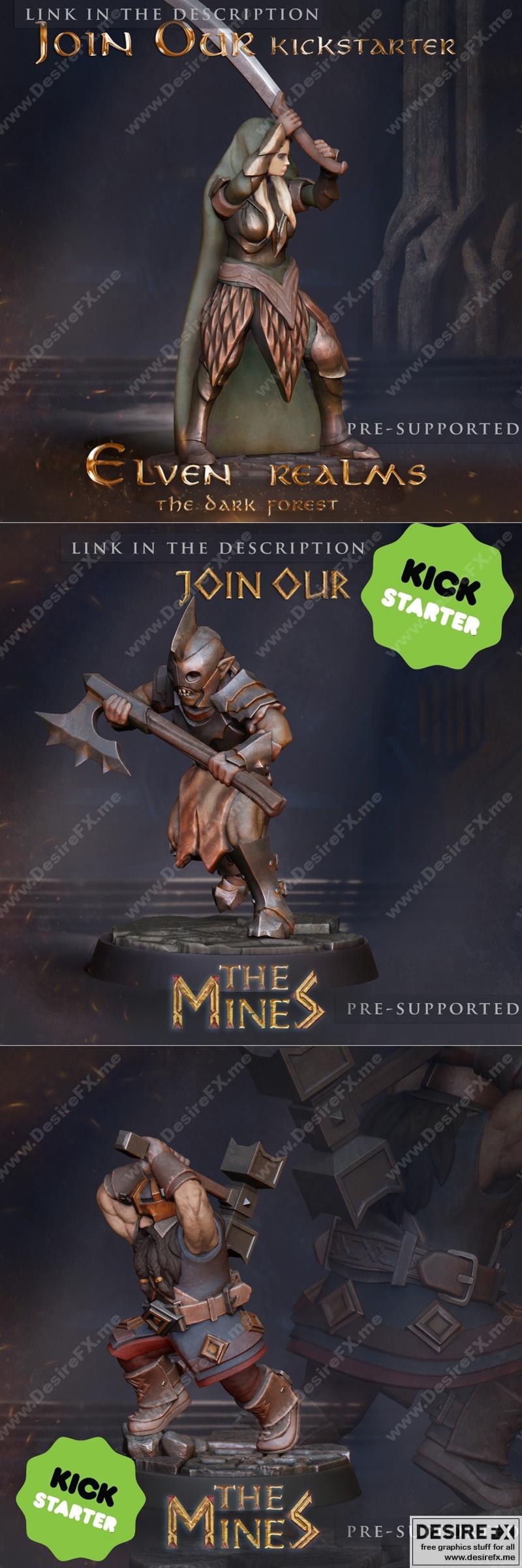 暗林之境——精灵 realm 3D打印模型|The Mines – Elven Realms The Dark Forest – 3D Print Model STL