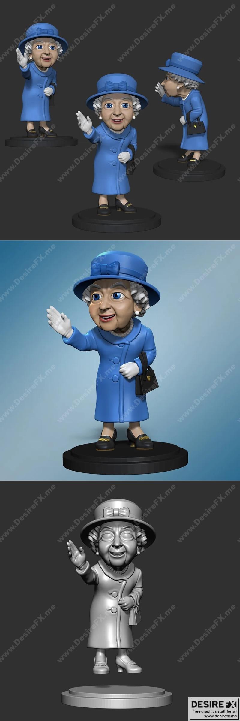 伊丽莎白女王 3D打印模型 STL|Queen Elizabeth – 3D Print Model STL