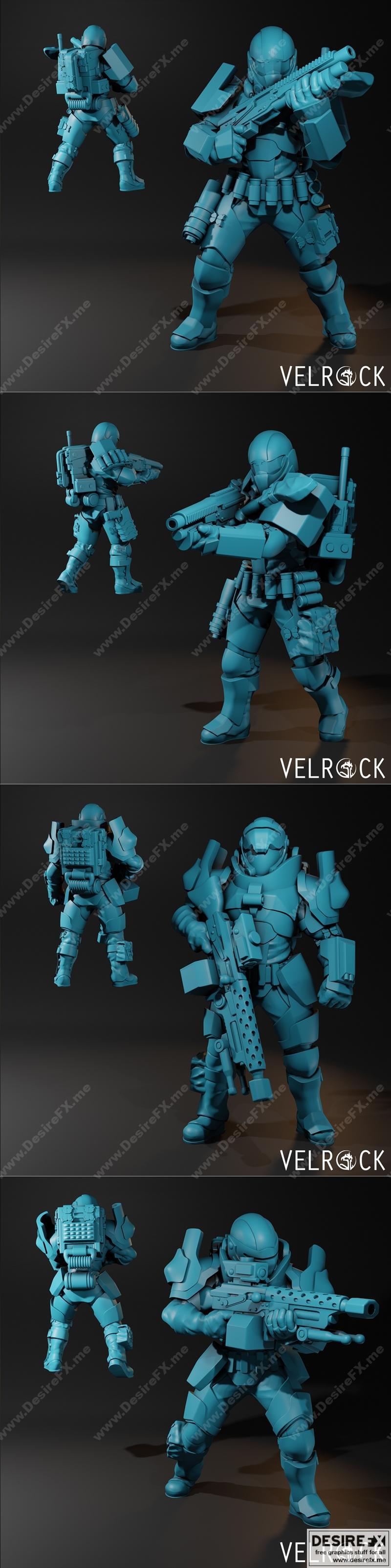 Velrock Art - 暴风卫士重装兵与近战特工 3D打印模型|Velrock Art – Tempest Guardsman Heavy and CQC – 3D Print Model STL