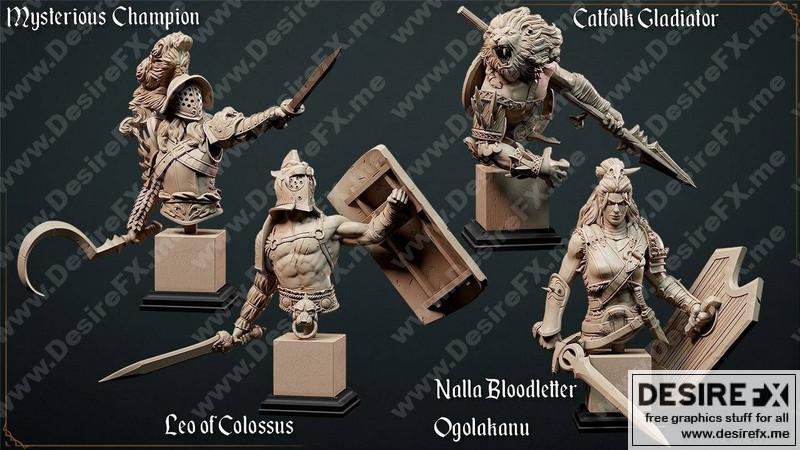 洛特工作室 红沙竞技场 列奥·科尔索斯雕像 3D打印模型|Loot Studios The Crimson Sand Arena Leo Of Colossus Bust – 3D Print Model STL