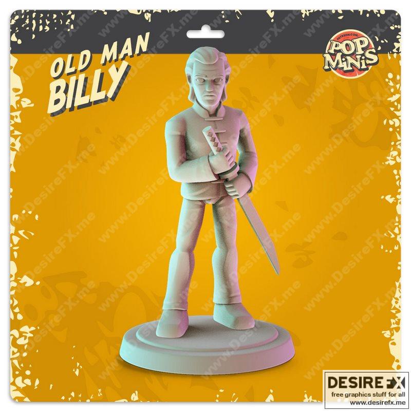 Pop Minis - 旧人比尔 - 3D打印模型|Pop Minis – Old Man Billy – 3D Print Model