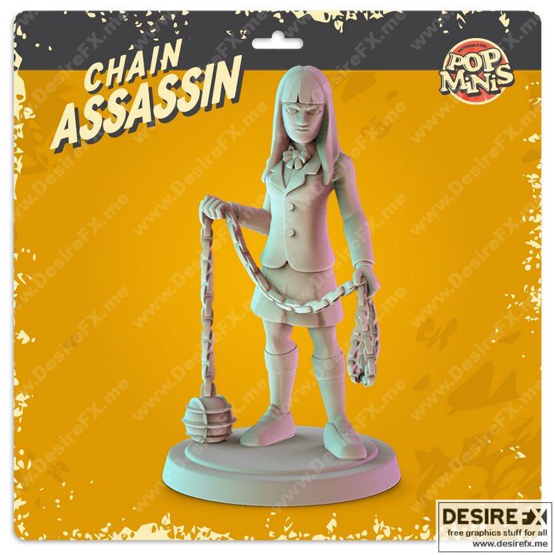 Pop Minis - 链锯刺客 - 3D打印模型|Pop Minis – Chain Assassin – 3D Print Model