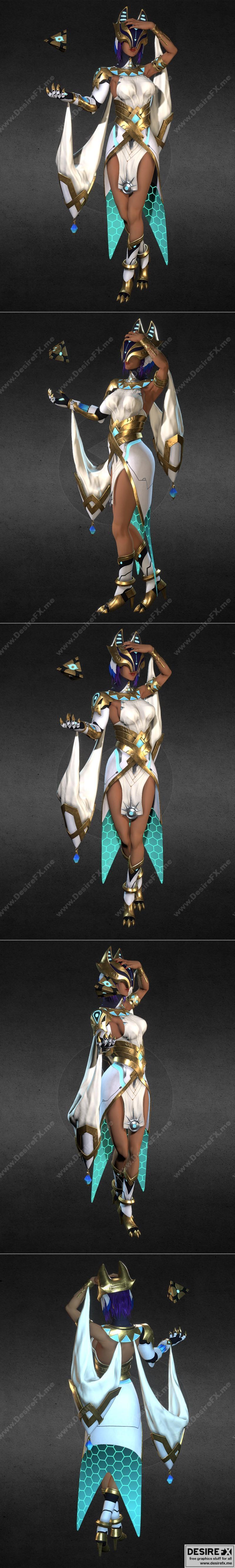 赛博朋克古埃及少女 3D打印模型|Cyberpunk-Ancient Egypt Girl – 3D Print Model STL