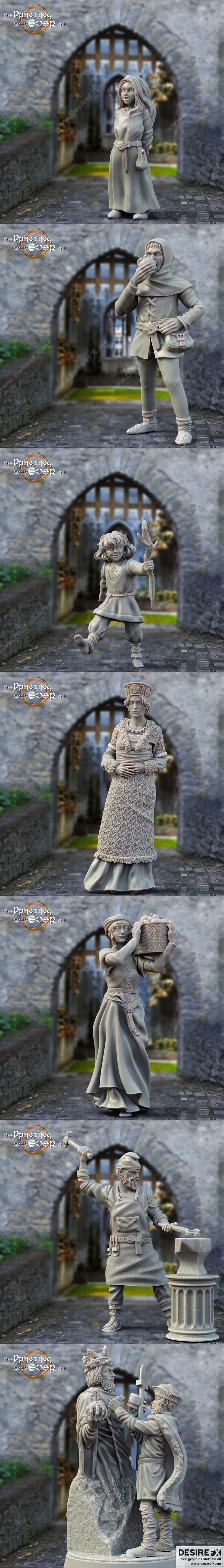 白城斯特市民模型3D打印文件|Chapter 25 – Citizens of Whitcaester – 3D Print Model STL