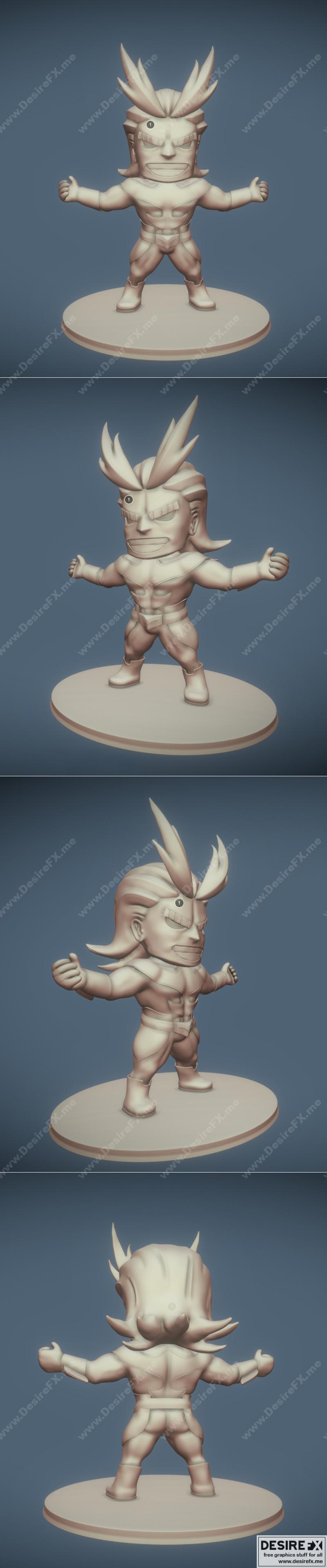 无敌铁金刚 3D打印模型|All Might – 3D Print Model STL