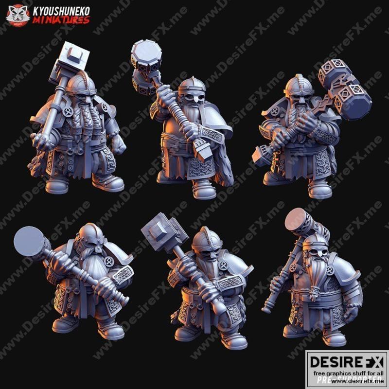 矮人锤手——3D打印模型|Dwarf Hammermen – 3D Print Model STL