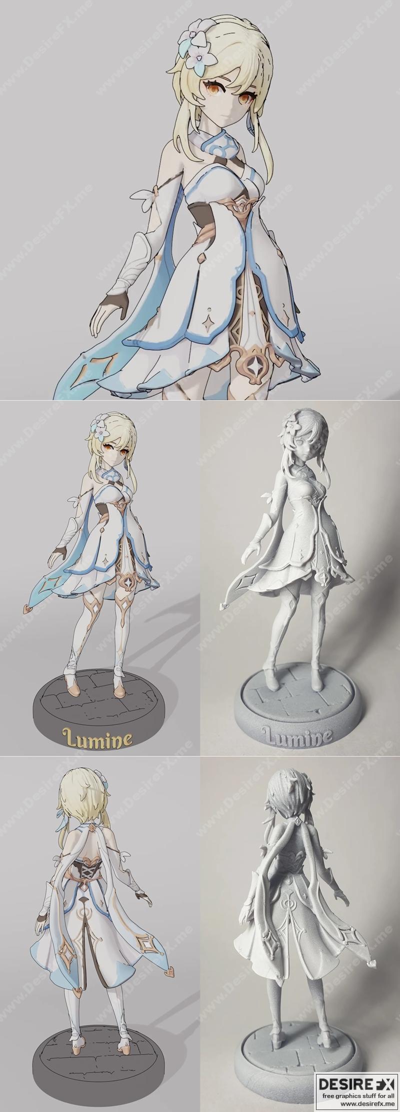 光之诗——原神—— Lumine 3D打印模型|Lumine – Genshin Impact – 3D Print Model STL