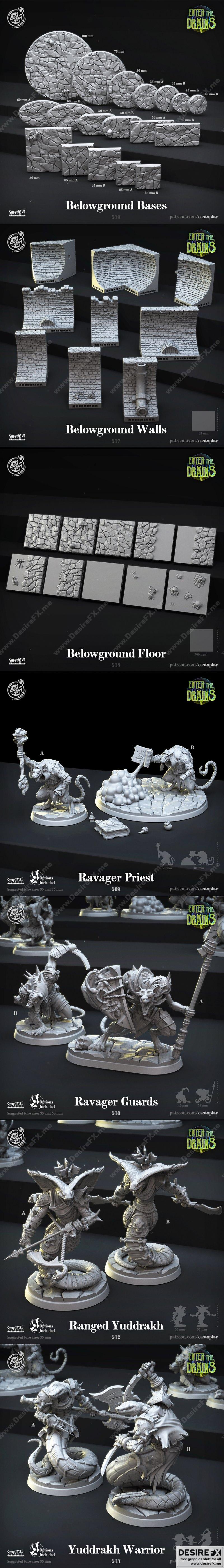 Cast n Play – Enter the Drains 3D打印模型：排水系统中的冒险角色|Cast n Play – Enter the Drains April 2022 – 3D Print Model STL