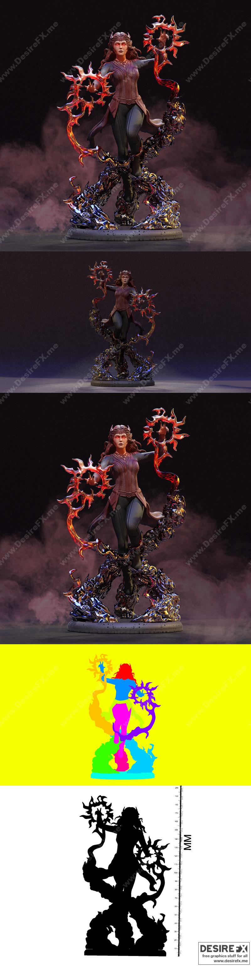 猩红女巫——漫威3D打印模型|Scarlet – Red Witch – MARVEL – 3D Print Model STL