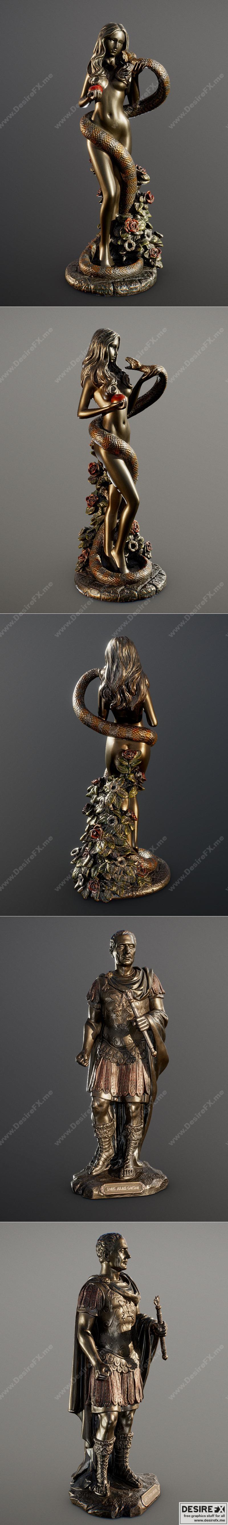 原罪雕像与凯撒·盖乌斯 3D打印模型|Original Sin Statue and Gaius Julius Caesar – 3D Print Model STL