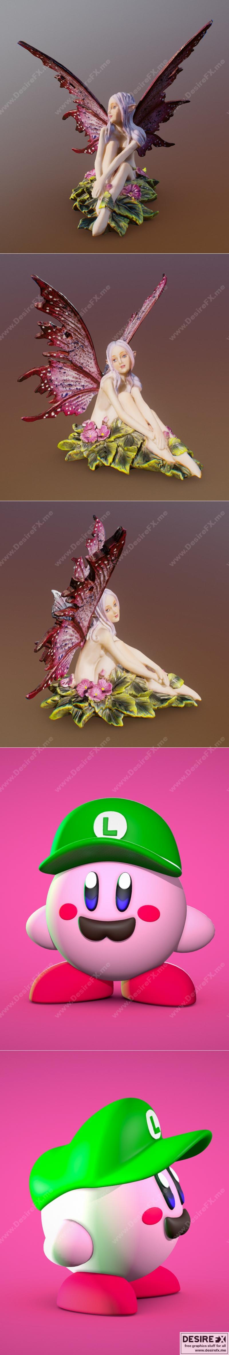 路易吉与愿望精灵 3D打印模型|Luigi Kirby and Wish Fairy – 3D Print Model STL