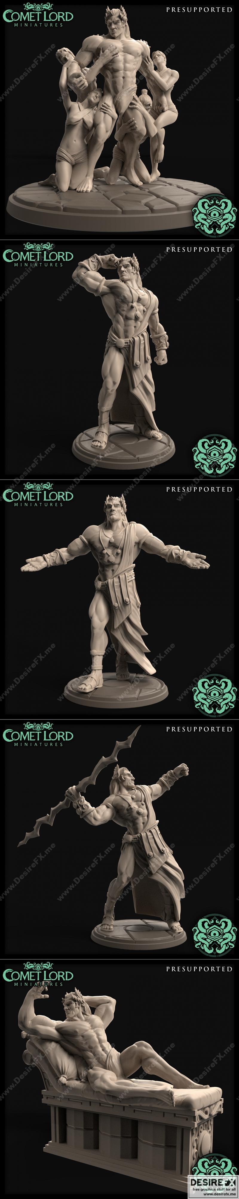彗星之主迷你模型——尤利西斯，神皇帝 3D打印雕塑|Comet Lord Miniatures – Ulysses The God-Emperor – 3D Print Model STL