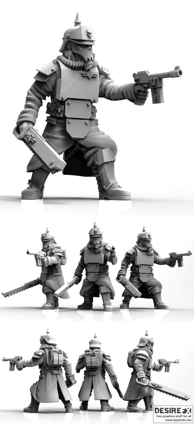 Valour Korps《冲击中尉海因里希》3D打印模型|Valour Korps – Shock Sergeant Heinrich – 3D Print Model