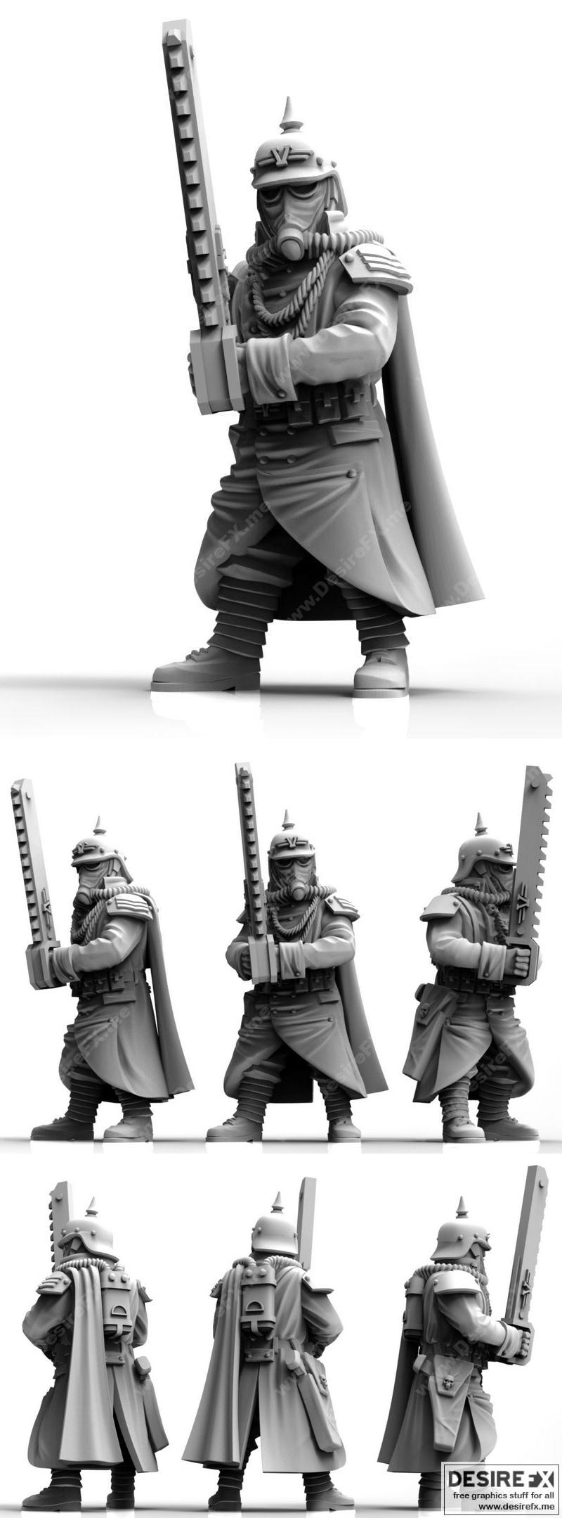 Valour Korps系列3D打印模型：突击上士雷纳德|Valour Korps – Sergeant Reinhard – 3D Print Model