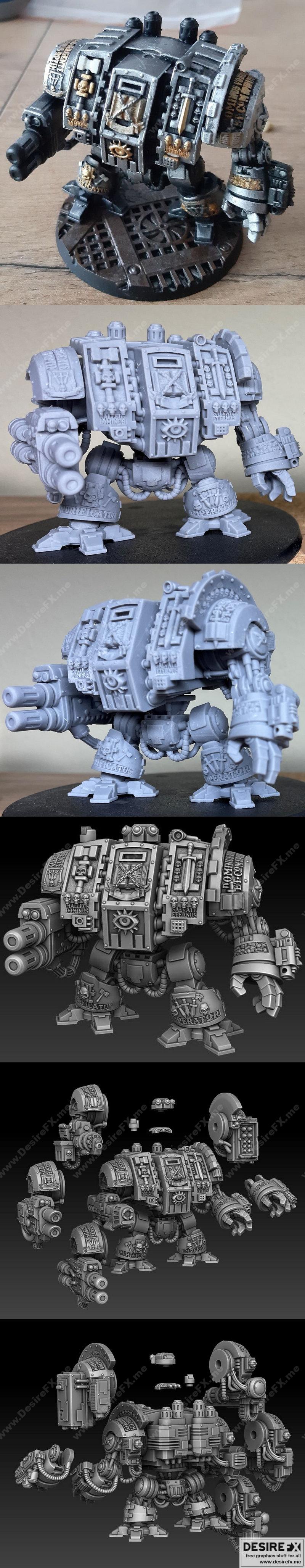 银卫队战舰 3D打印模型|Silver Wardens Dreadnought – 3D Print Model