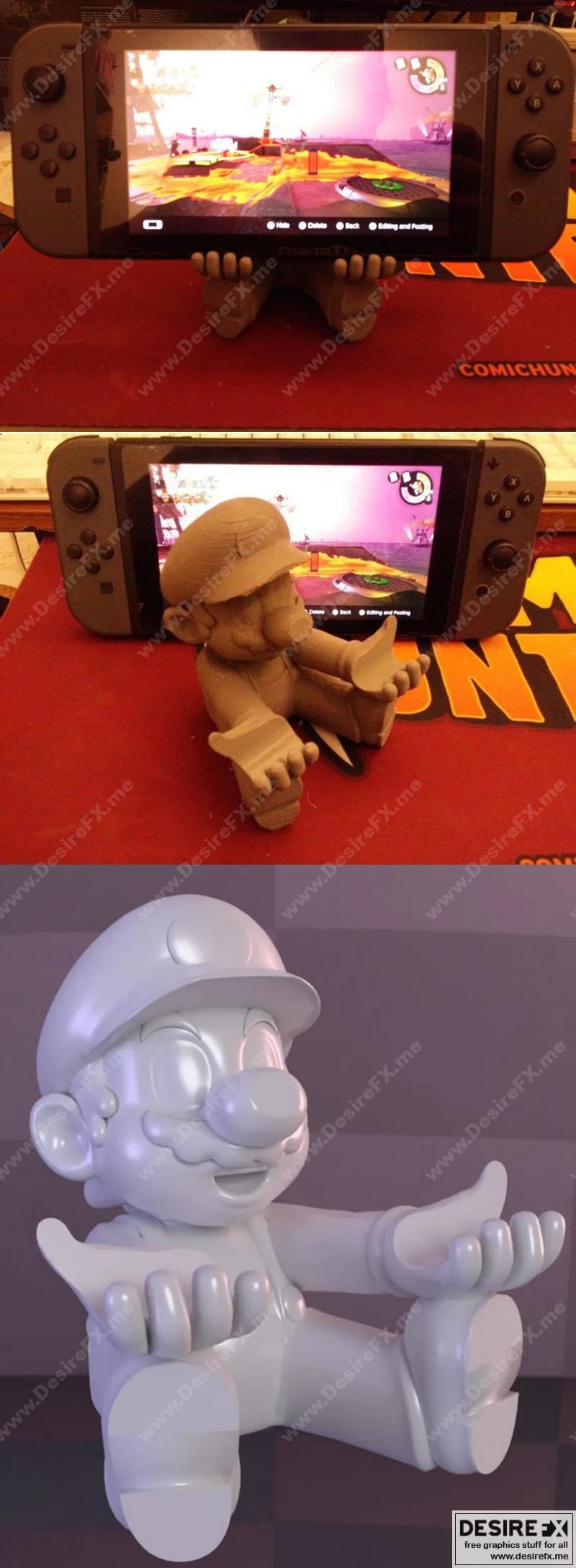 任天堂Switch充电支架 - 超级马里奥 - 3D打印模型|Nintendo Switch Charge and Play Stand – Super Mario – 3D Print Model