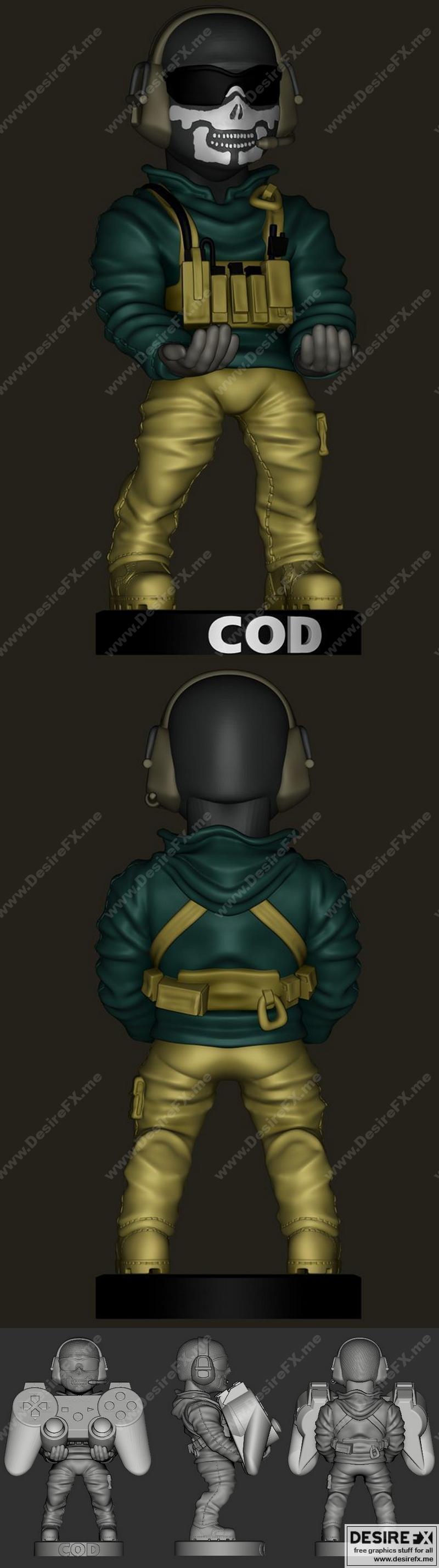 COD幽灵手机控制器支架——3D打印模型|Call of Duty Ghost SmartPhone Controller Holder – 3D Print Model