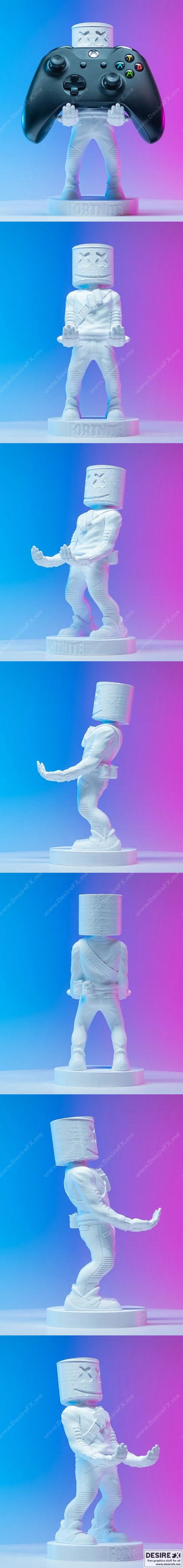 堡垒之夜马斯克洛智能手机控制器支架——3D打印模型|Fortnite Marshmellow SmartPhone Controller Holder – 3D Print Model