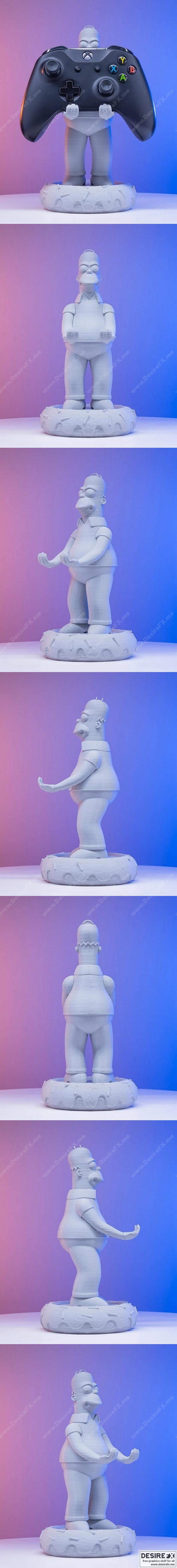 霍默 Simpson 3D打印手机支架|Homer Simpson SmartPhone Controller Holder – 3D Print Model