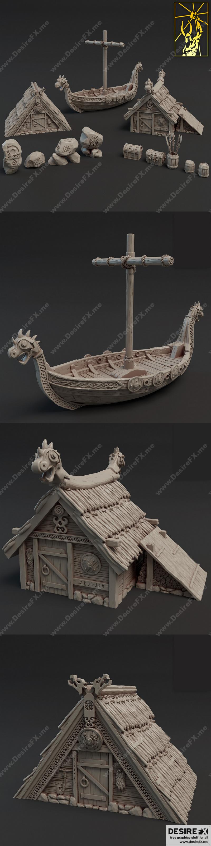 蛮荒地形套装 - 3D打印模型|Barbarian Terrain Set – 3D Print Model