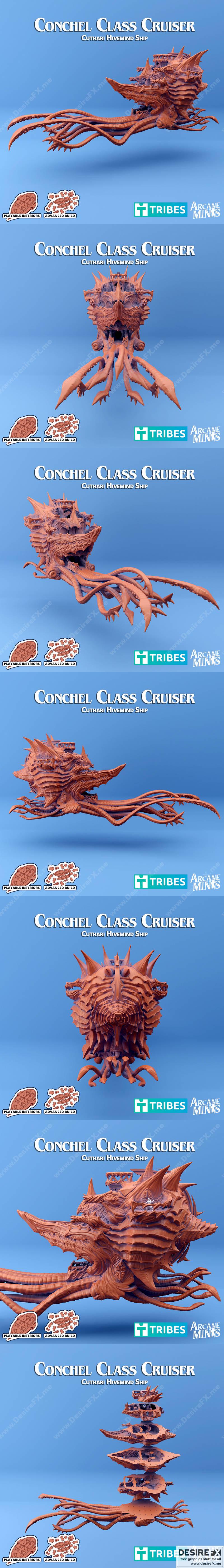 Conchel类 Cruiser 3D打印模型|Conchel Class Cruiser – 3D Print Model