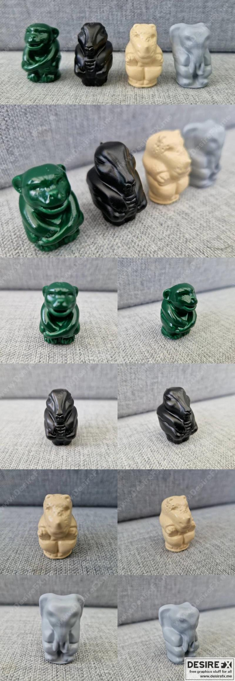 贾梅吉动物模型 3D打印雕塑|Jumanji Animals Figures – 3D Print Model