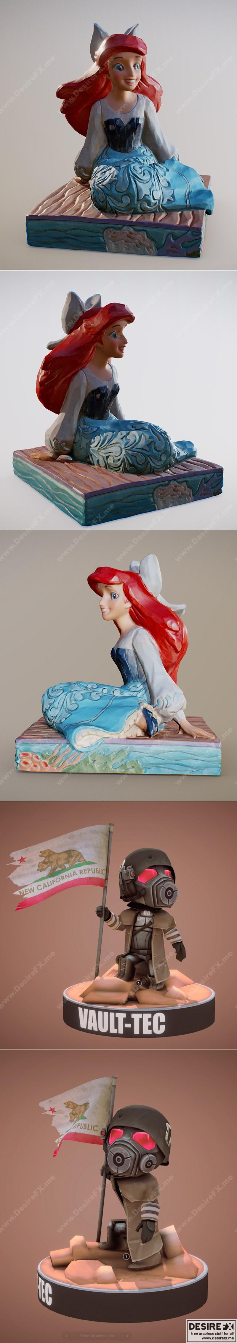 大胆的黑猫精灵3D打印模型|Be Bold Ariel Figurine and NCR veteran ranger bobblehead – 3D Print Model STL