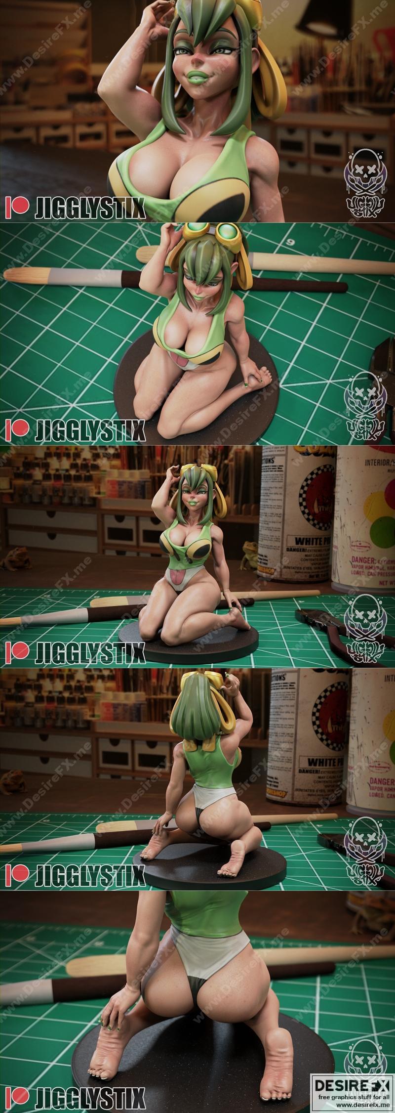 泳池时光·青蛙少女 3D打印模型|Day at the Pool Frog Girl – 3D Print Model STL