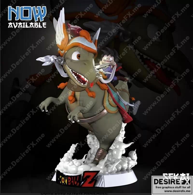 龙珠超  Goku与恐龙 3D打印模型|Goku & Dinosaur – Dragon Ball Super – 3D Print Model STL