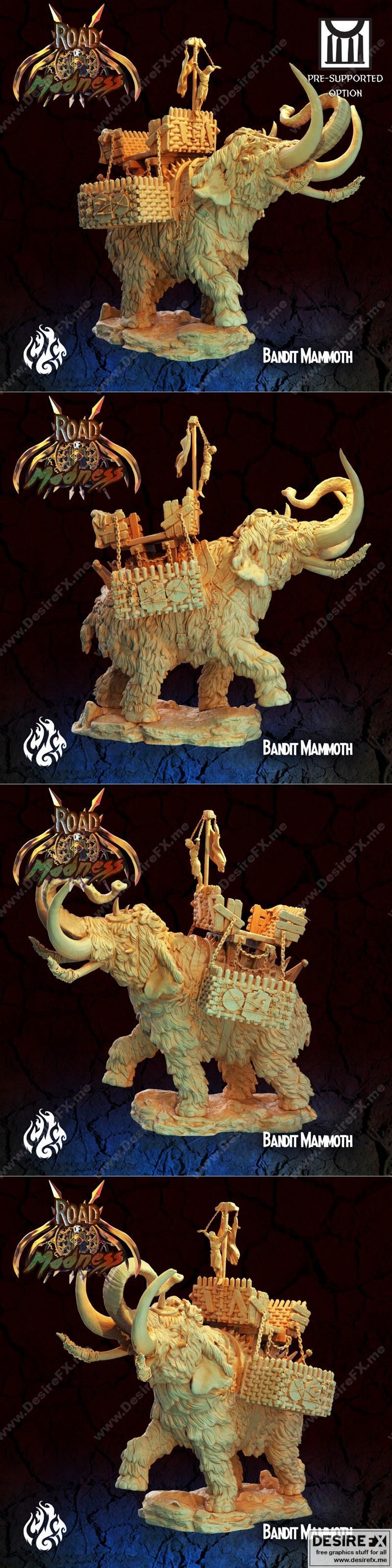 带刃战争巨象 - 3D打印模型|Bandit War Mammoth – 3D Print Model STL