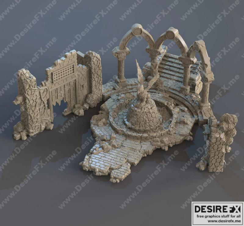 氰化物废土——3D打印模型|Clay Cyanide Ruins – 3D Print Model STL