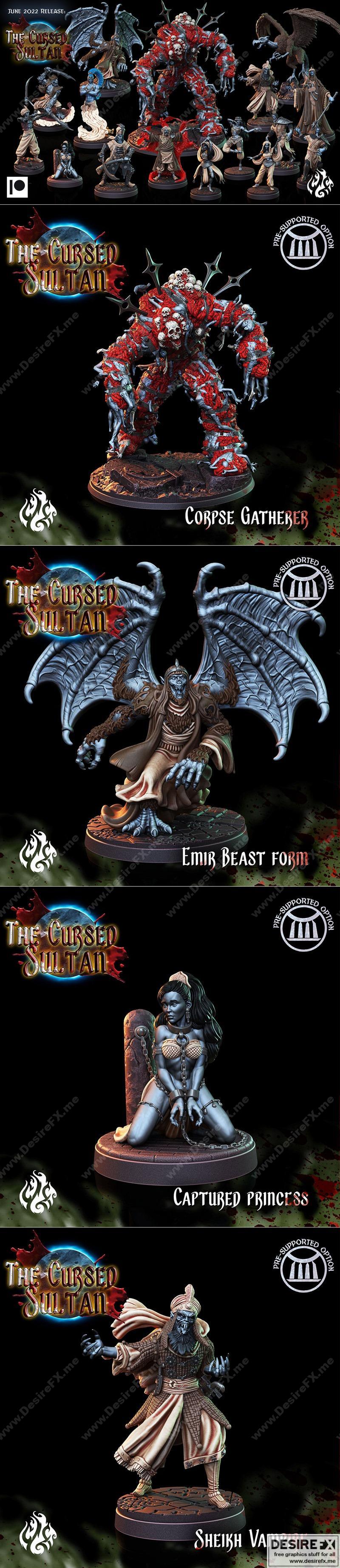 诅咒苏丹 3D打印模型|Crippled God Foundry – The Cursed Sultan June 2022 – 3D Print Model STL