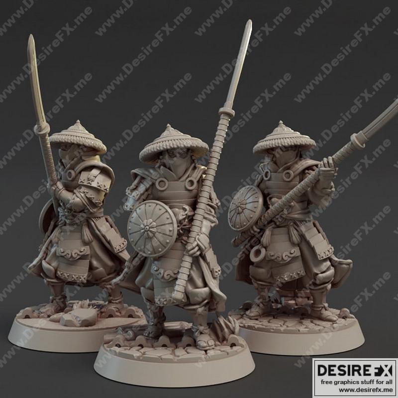 钛forge龙帝国步兵——3D打印模型|Titan Forge Dragon Empire Ashigaru – 3D Print Model STL