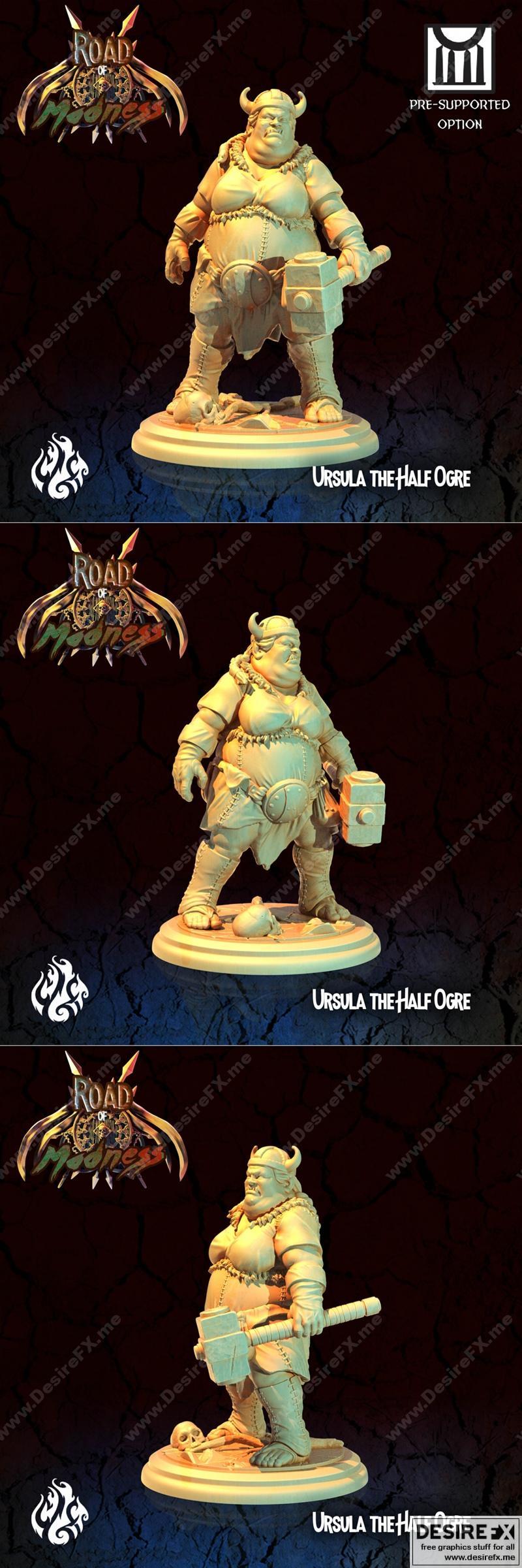 半兽人强盗乌苏拉 3D打印模型|Ursula the Half Ogre Bandit – 3D Print Model STL