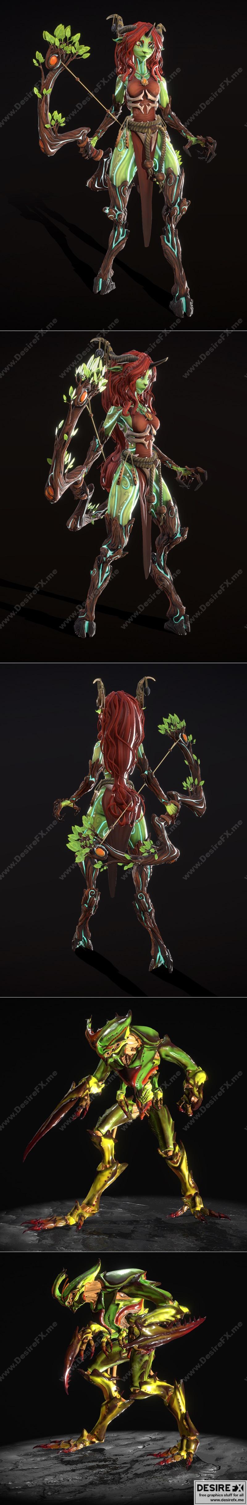 森林精灵米埃尔基基与甲虫战士——3D打印模型|Mielikki The Forest Spirit and Coleoptera Pugnator – 3D Print Model STL
