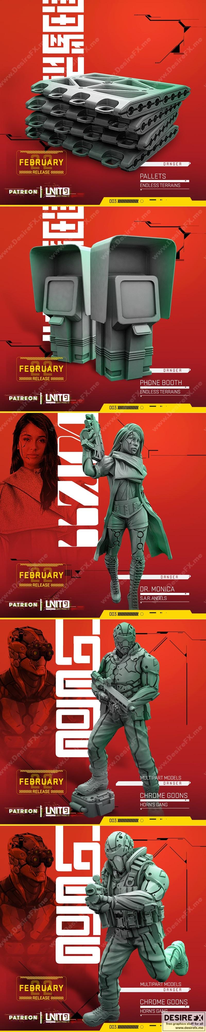 unit9二月2022作品：3D打印模型-动漫游戏角色设计|Unit9 February 2022 – 3D Print Model STL